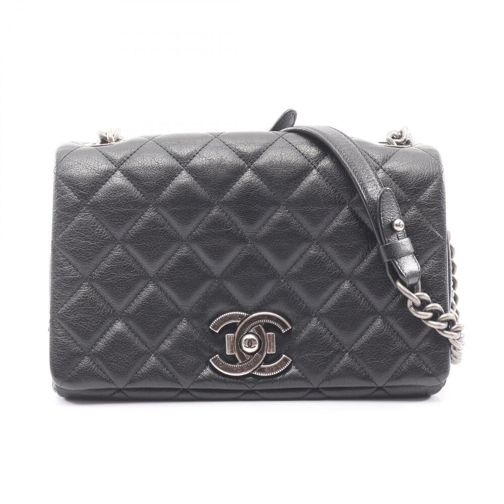 Chanel Matelasse RUE CAMBON Shoulder Bag Leather Black
